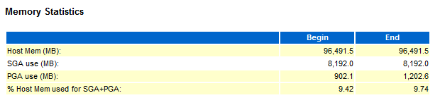 AWR Memory Statistics